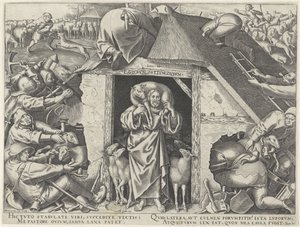 Gelijkenis van Christus als de goede herder door Philips Galle