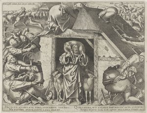 Gelijkenis van Christus als de goede herder door Philips Galle
