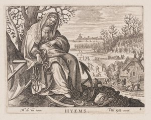Hyems, van Vier Jaargetijden door Philips Galle
