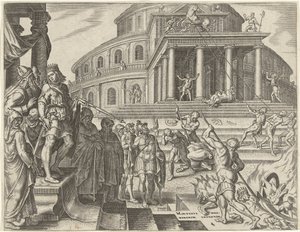 Koning Josia laat de paarden en wagens ter ere van de zon verwijderen