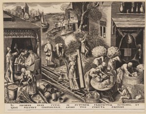 Voorzichtigheid, uit De Zeven Deugden door Philips Galle