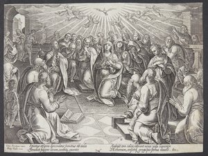 De nederdaling van de Heilige Geest door Philips Galle