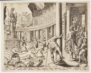 De vernietiging van de tempel van Astarte, Chemosh en Milcom door Philips Galle