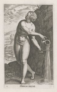 Waternimf Hippoccrene (Stroom- en waternimfen) door Philips Galle