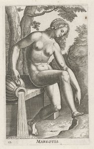 Waternimf Mareotis (Stroom- en waternimfen) door Philips Galle