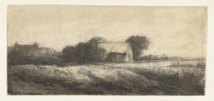 Landschap met een hengelaar in een boot door Philips Koninck (attributed to)