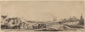 Landschap met een Koets door Philips Koninck