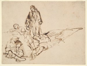 Studie van Christus en de slapende apostelen door Philips Koninck