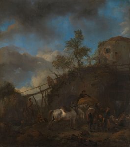 Smid beslaat een paard door Philips Wouwerman