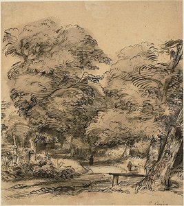 Een pad in het bos door Philips de Koninck