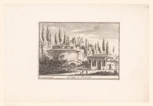 Zicht op de Tempel van Romulus door Philothée Francois Duflos