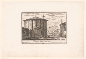 Zicht op de Tempel van Vesta door Philothée Francois Duflos