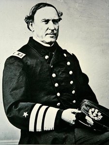 Portret van David Glasgow Farragut; veroverde New Orleans in 1862 en Mobile Bay