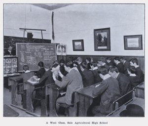 Een wolklas, Sale Agricultural High School door Photographer Australian