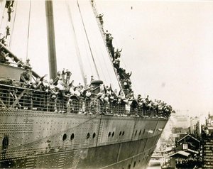 De Mauretania in Sydney, mei 1940