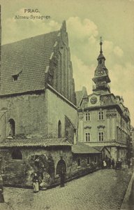 Oude Nieuwe Synagoge, Praag (z/w foto)