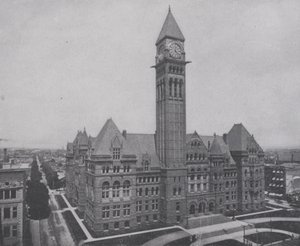Stadhuis, Toronto (zwart-wit foto)