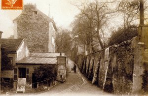 St Vincentstraat, Montmartre, Parijs, ca. 1900 door Photographer French