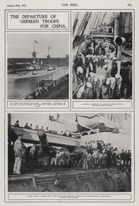 Vertrek van Duitse troepen naar China om de Bokseropstand te onderdrukken, augustus 1900 door Photographer German