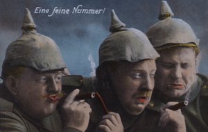 Duitse soldaten genieten van sigaren door Photographer German