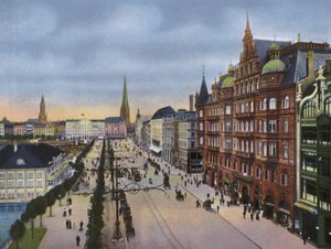 Hamburg: Jungfernstieg met Alsterdamm