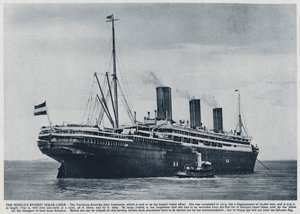 Imperator, oceaanstomer gebouwd voor de Duitse Hamburg America Line in 1913, gebruikt door de geallieerden om Amerikaanse troepen terug naar de Verenigde Staten te vervoeren na het einde van de Eerste Wereldoorlog door Photographer German