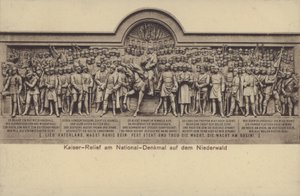 De Keizer, reliëf op het Nationaldenkmal, monument ter herdenking van de eenwording van Duitsland, Rüdesheim am Rhein, Hessen