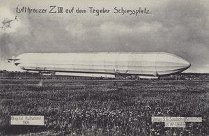Zeppelin LZ III op het schietterrein Tegel, Berlijn door Photographer German