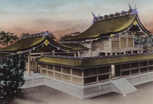 Japan, ca. 1912: Hoofdgebouw van Meiji Jingu, heiligdom, Tokio door Photographer Japanese