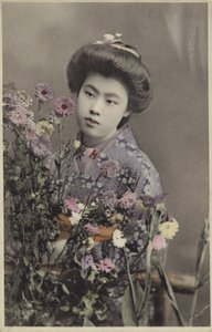 Japans meisje met bloemen door Photographer Japanese