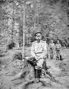 Tsaar Nicolaas II in bolsjewistische gevangenschap in Tsarskoje Selo