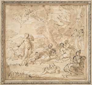 Apollo en Daphne door Pier Francesco Mola