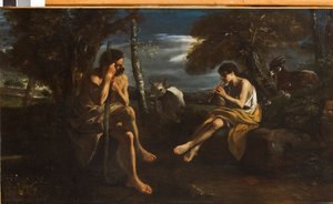 Mercurius brengt Argus in slaap, ca. 1645-55 door Pier Francesco Mola