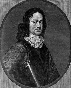 Portret van John Hampden (circa 1595-1643), Engelse politicus, gravure door Blaise Nicolas Le Sueur