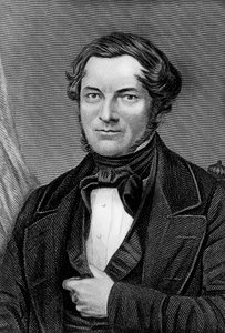 Portret van Robert Wilhelm Eberhard Bunsen (1811-1899), Duitse chemicus en natuurkundige, gravure