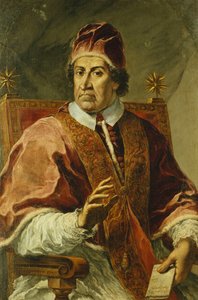 Portret van Paus Clemens XI, Zittend Halflang, in Pauselijke Gewaden, Met een Brief door Pier Leone Ghezzi
