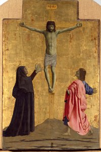 Polyptiek van Barmhartigheid: de Maagd van Barmhartigheid, omringd door heiligen (detail) door Piero della Francesca