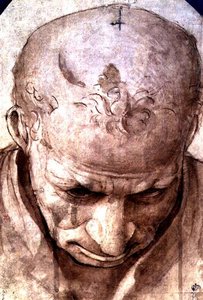 Hoofd van een oudere man door Piero di Cosimo