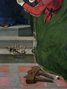 Maagd en Kind op de troon omringd door heiligen, detail