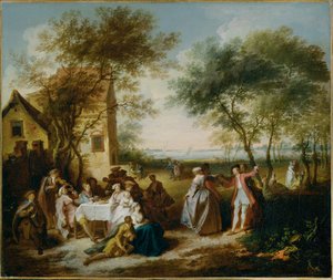 Fete champetre - Dorpsfeest ... (schilderij op doek)