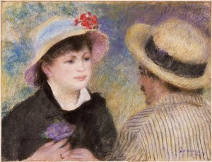 Koppel in een boot (vermoedelijk Aline Charigot en Renoir)