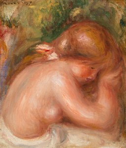 Naakte torso van jong meisje door Pierre-Auguste Renoir
