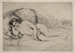 Liggende naakte vrouw door Pierre-Auguste Renoir
