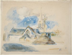 De calvarieberg en de kerk van Nizon, nabij Pont-Aven