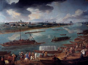 Uitzicht op Parijs, genomen vanaf de Quai de la Rapée in 1716 (detail)