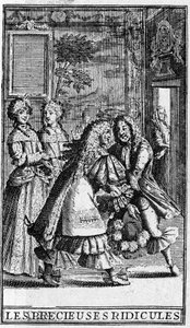 Les Precieuses ridicules de Moliere (De belachelijke jonge dames) (gravures door Pierre Brissart voor de editie van 1682)