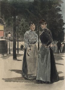 Twee gewone vrouwen op de boulevard, illustratie uit 