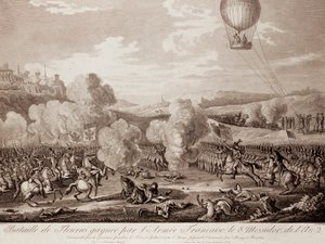 Slag bij Fleurus door Pierre Adrien (after) Le Beau