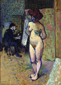 Matisse in het atelier van Manguin, 1905 door Albert Marquet