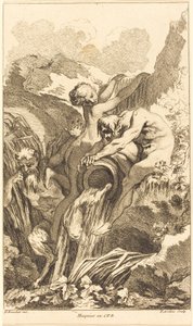 Satyr, Nimf en Riviergod, in of na 1736 door Pierre Alexandre Aveline